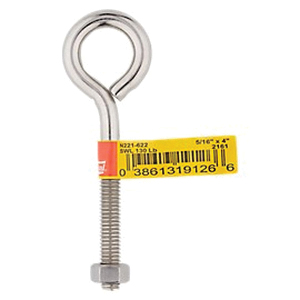 National Hardware N221-622 Eye Bolt, 5/16-18 Thread, Coarse Thread, 2-1/4 in L Thread, 3/4 in ID Dia Eye - 2