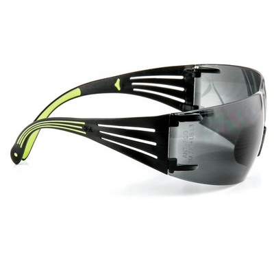 3M SF400G-WV-6 Safety Eyewear, Gray Lens, Neon Green/Black Frame, Anti-Fog, Scratch-Resistant Lens - 2