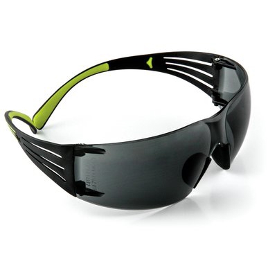3M SF400G-WV-6 Safety Eyewear, Gray Lens, Neon Green/Black Frame, Anti-Fog, Scratch-Resistant Lens - 3