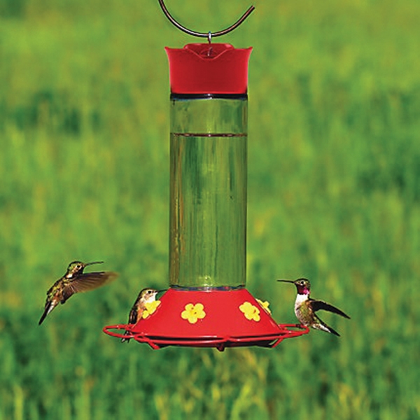 Perky-Pet 209B Bird Feeder, 30 oz, 6-Port/Perch, Glass/Plastic, Bright Red/Yellow, 8.3 in H - 2