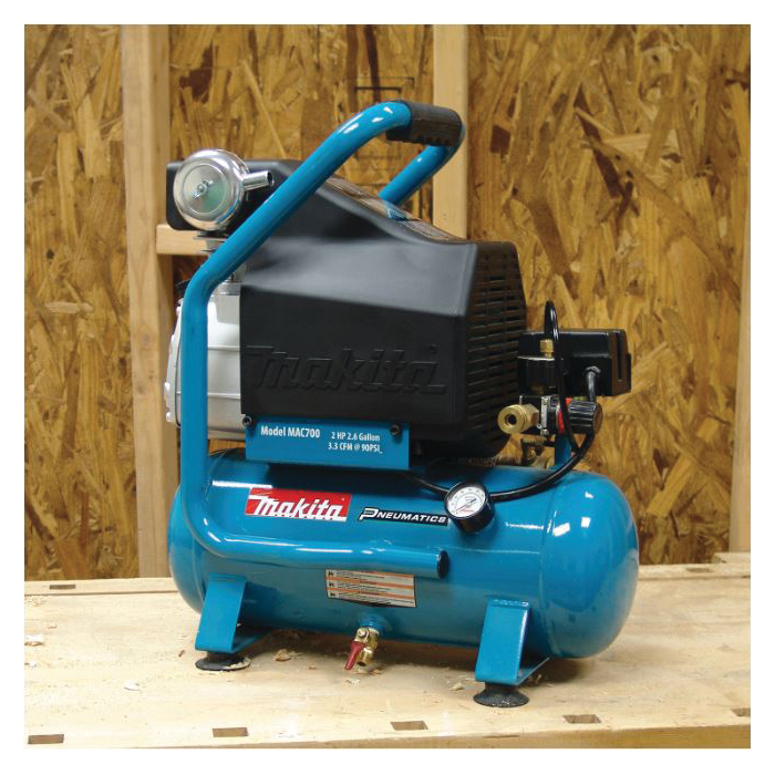 Makita Big Bore MAC700 Portable Electric Air Compressor, Tool Only, 2.6 gal Tank, 2 hp, 120 V, 130 psi Pressure - 3