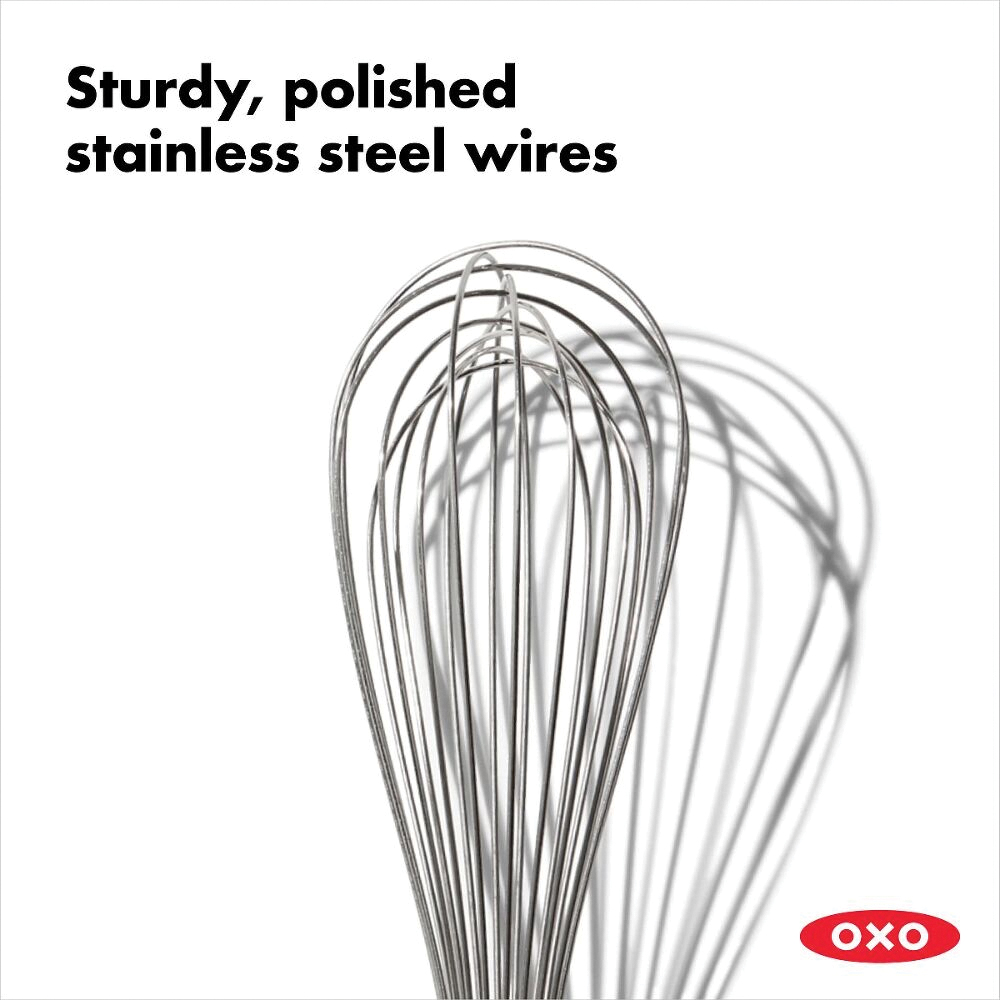 Good Grips 74291 Balloon Whisk, 11 in OAL, Stainless Steel, Black/Silver, Polished - 3