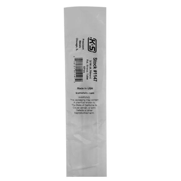 K & S 1147 Decorative Tube, Round, 36 in L, 3/16 in Dia, 0.014 in Wall, Brass - 2