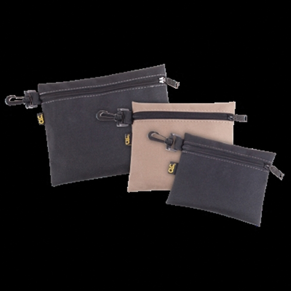 CLC Tool Works Series 1100 Zipper Bag, 1-Pocket, Polyester, Black/Khaki - 2