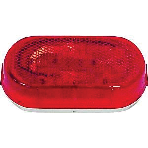 PM V108WR Marker Light, Rectangular, 4.07 in W, 2.04 in H, 12 V, Incandescent Lamp, Red Lens, Screw - 1