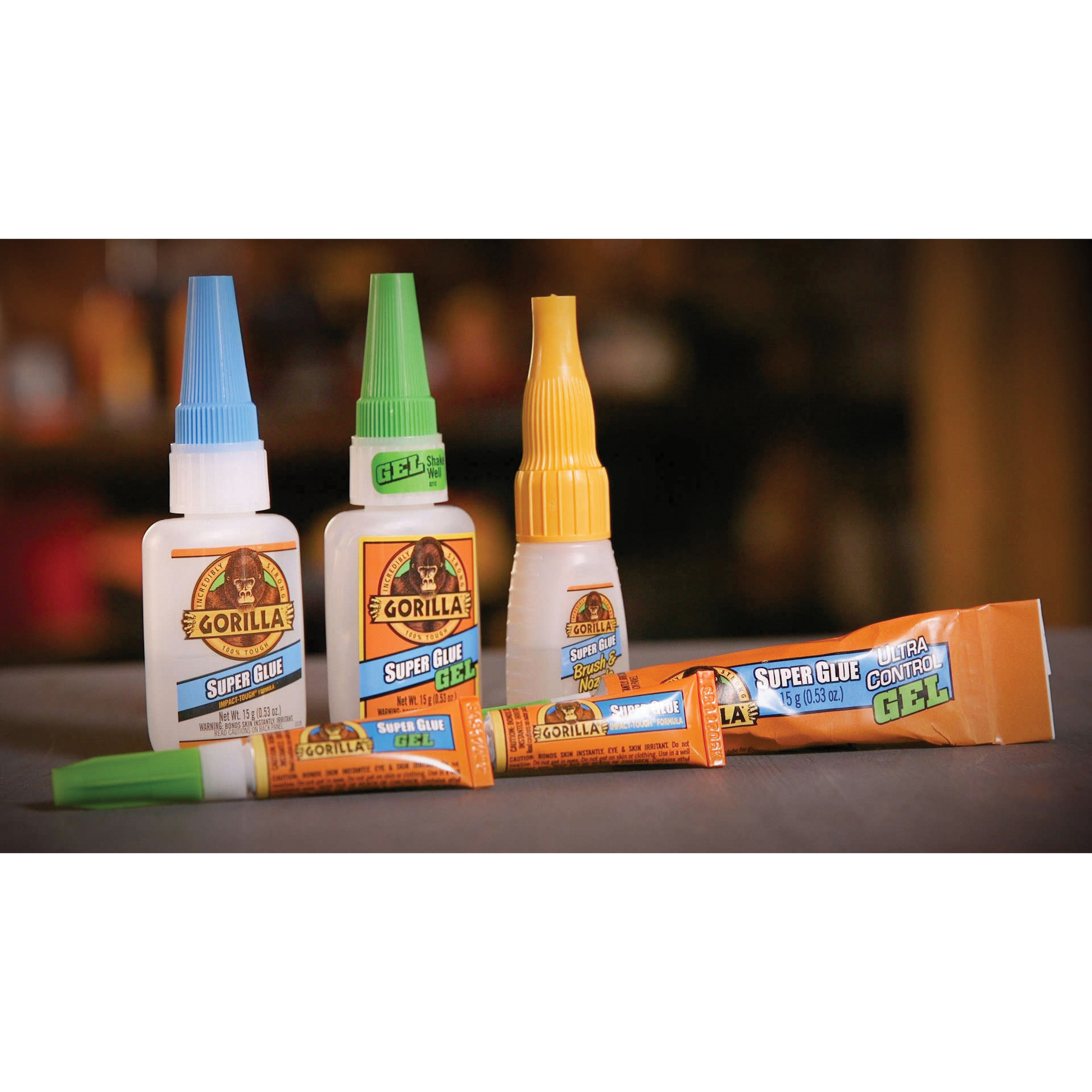 Gorilla 7500102 Super Glue Brush and Nozzle, Liquid, Irritating, Straw/White Water, 10 g Bottle - 1