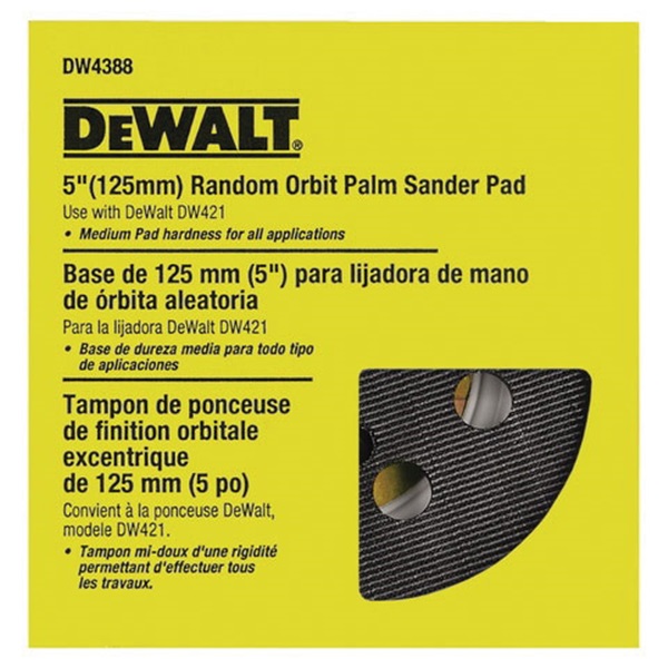 DEWALT DW4388 Pad, 5 in Dia, 8-Hole, Hook and Loop, Foam - 2