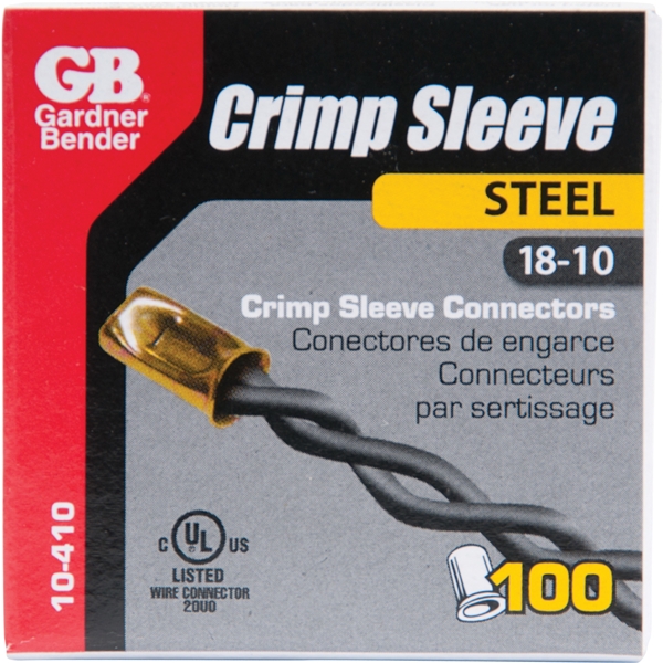 Gardner Bender 10-410C Crimp Connector, 10 to 18 AWG Wire, Steel Contact, Silver, 100/CD - 2