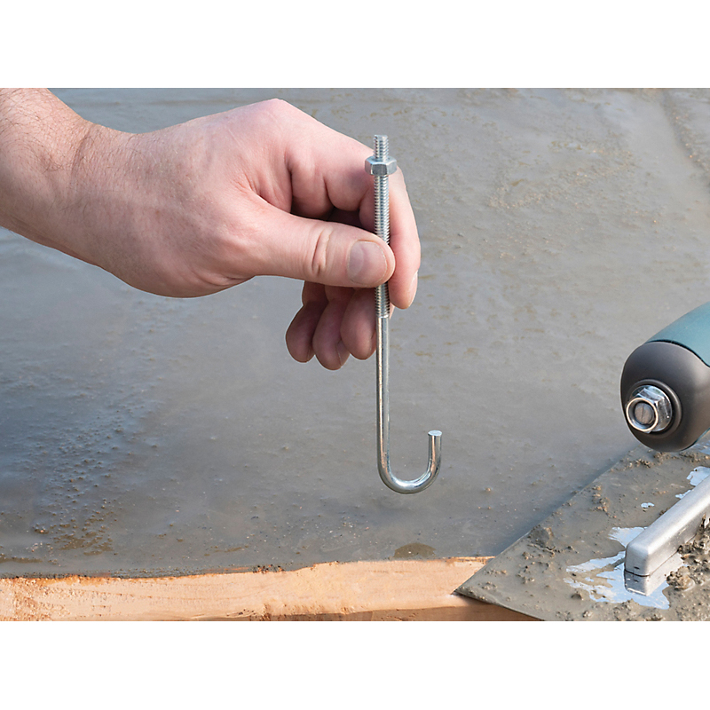 National Hardware 2195BC Series N232-900 J-Bolt, 1/4 in Thread, 3 in L Thread, 6 in L, 100 lb Working Load, Steel, Zinc - 3