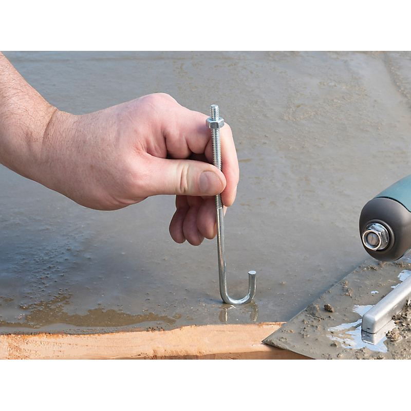 National Hardware 2195BC Series N232-900 J-Bolt, 1/4 in Thread, 3 in L Thread, 6 in L, 100 lb Working Load, Steel, Zinc - 4
