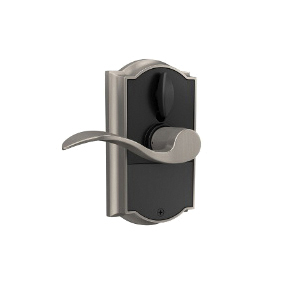 Schlage FE Series FE695VCAMXACC619 Electronic Entry Lock, Wave Design, Satin Nickel, Residential, 2 Grade, Metal - 2