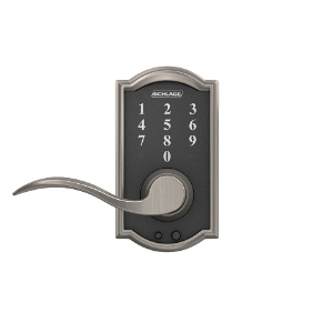 Schlage FE Series FE695VCAMXACC619 Electronic Entry Lock, Wave Design, Satin Nickel, Residential, 2 Grade, Metal - 3