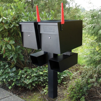 Mail Boss Packagemaster 7106 Series Mailbox, Black, Steel, Powder-Coated, 11-1/4 in W, 21 in D - 5