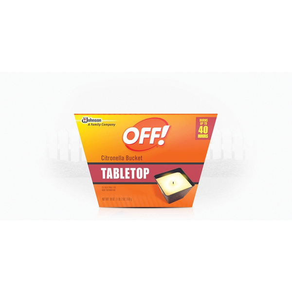 OFF! 70801 1-Wick Citronella Candle, White, Pleasant, 18 oz Bucket - 2