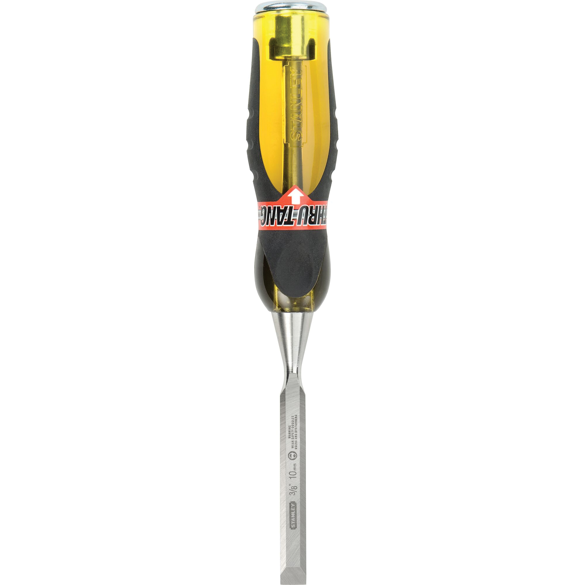 STANLEY Fatmax Thru-Tang 16-974 Chisel, 3/8 in Tip, 9 in OAL, Chrome Carbon Alloy Steel Blade, Ergonomic Handle - 2