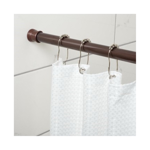 Zenna Home TwistTight Series 506W/505RB Shower Rod, 72 in L Adjustable, 1-1/4 in Dia Rod, Steel, Bronze - 3