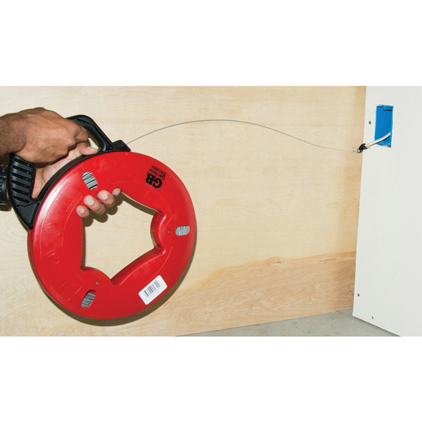 Gardner Bender UpperHand Series FTS-125R Fish Tape, 1/8 in Tape, 125 ft L Tape, Carbon Steel Tape, Red Case - 2
