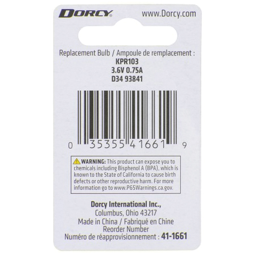 Dorcy 41-1661 Replacement Bulb, 3.6 V, 0.75 A, Bayonet Lamp Base, Krypton Lamp - 2
