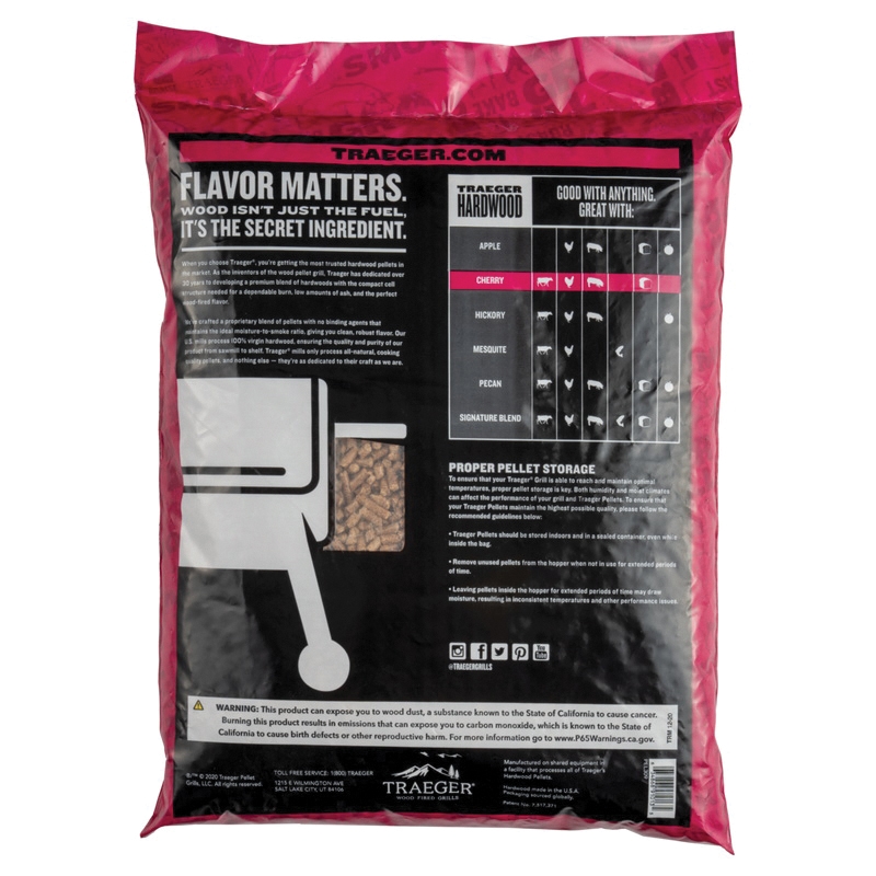 Traeger PEL309 Series Pellet, Cherry, Wood, 20 lb Bag - 2