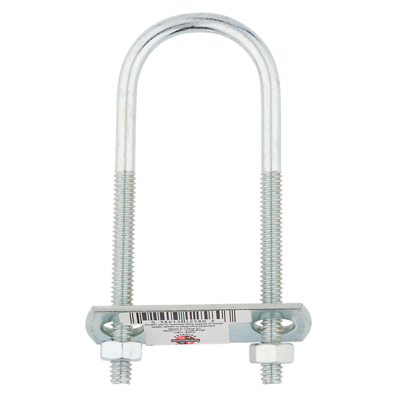 National Hardware N222-117 U-Bolt, 1/4-20 Thread, 2-3/8 in L Thread, Steel, Zinc - 2
