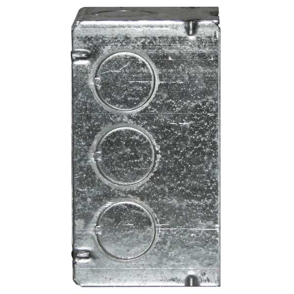 Raco 8670 Welded Handy Box, 1 -Gang, 11 -Knockout, 1/2 in Knockout, Steel, Gray, Galvanized - 2
