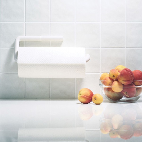 iDESIGN Basic 35001 Paper Towel Holder, 13 in OAW, Plastic, White - 1