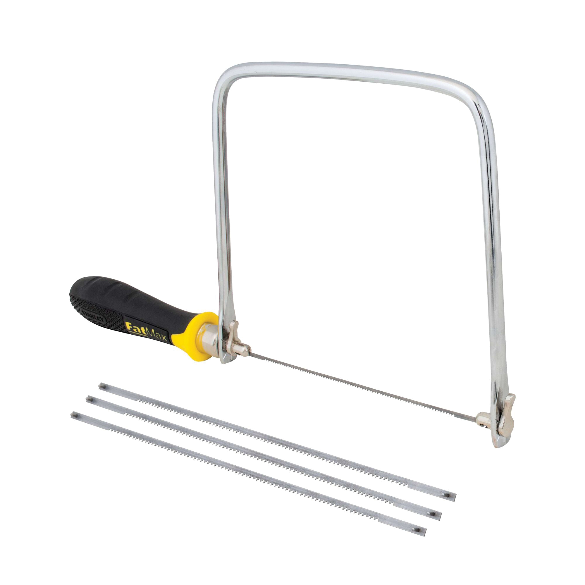 STANLEY 15-106A Coping Saw, 6-3/8 in L Blade, 15 TPI, HCS Blade, Cushion Grip Handle, Plastic/Rubber Handle - 2