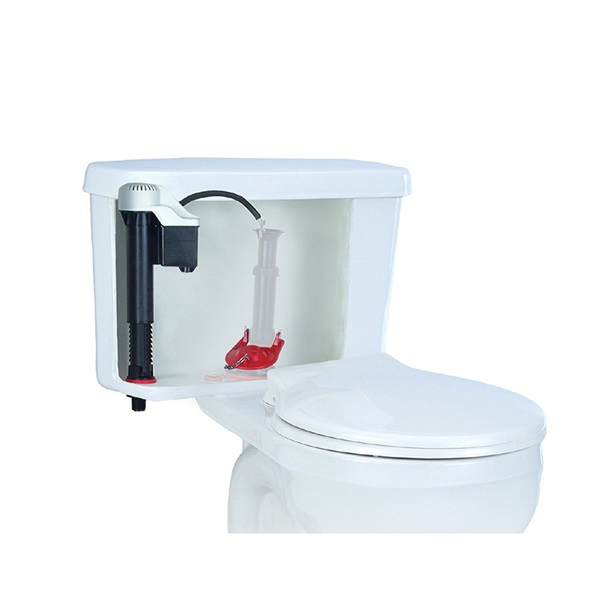 Korky QuietFILL Series 818BP Fill Valve and Premium Flapper Kit, Plastic Body, Black/White, Anti-Siphon: Yes - 2