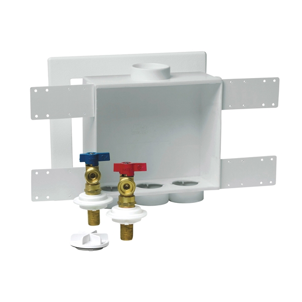 Oatey 38529 Washing Machine Outlet Box, 1/2 in Connection, Brass/Polystyrene - 2