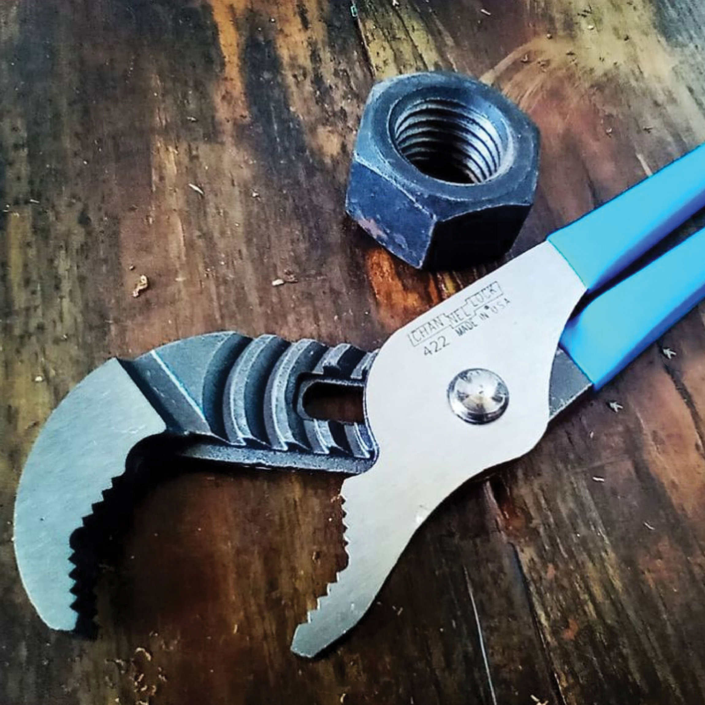 Channellock 422 Tongue and Groove Pliers, 9-1/2 in OAL, 1-1/2 in Jaw Opening, Blue Handle, Cushion Grip Handle - 3