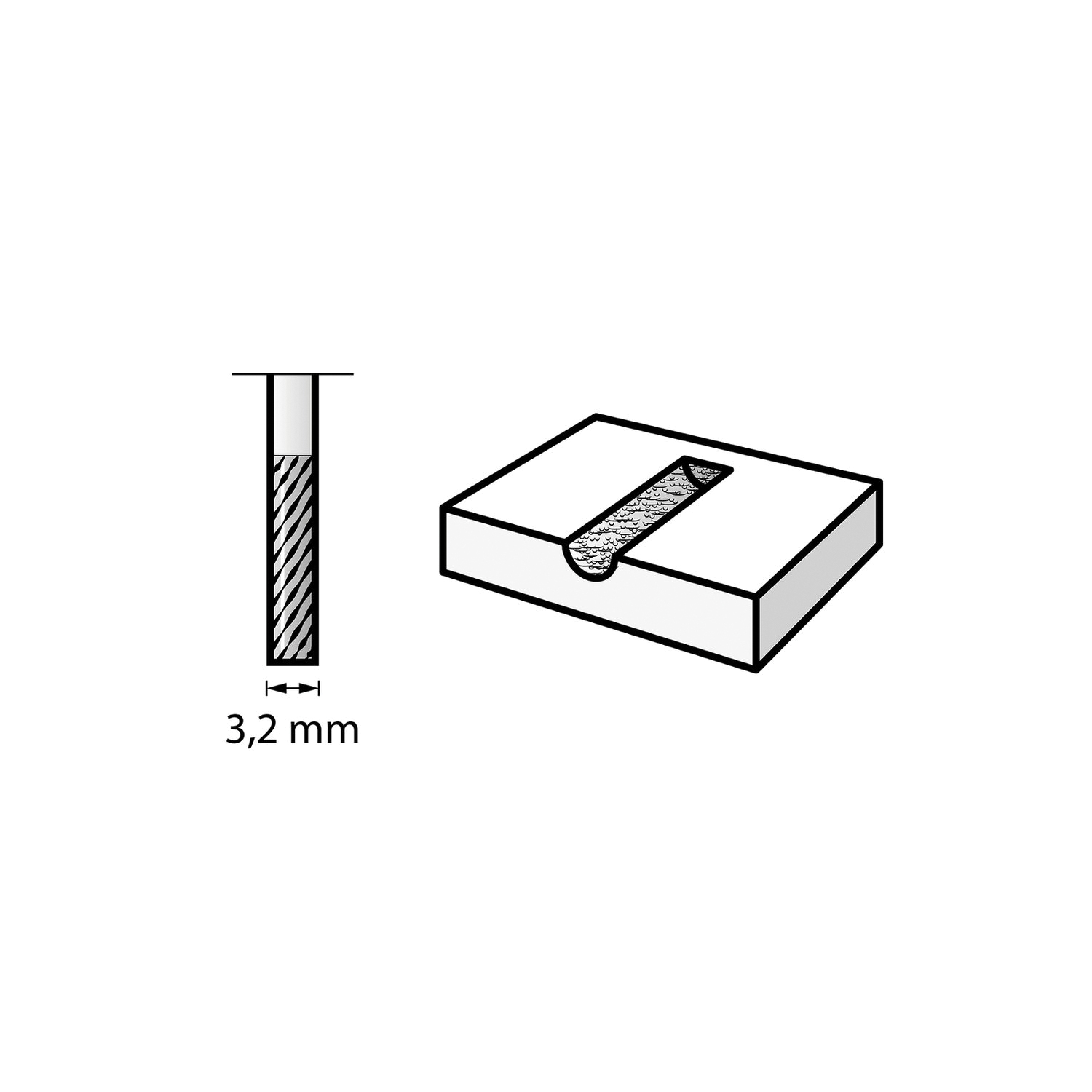 Dremel 9901 Cutter, 1/8 in Dia, 1-1/2 in L, 1/8 in Dia Shank, Tungsten Carbide - 2