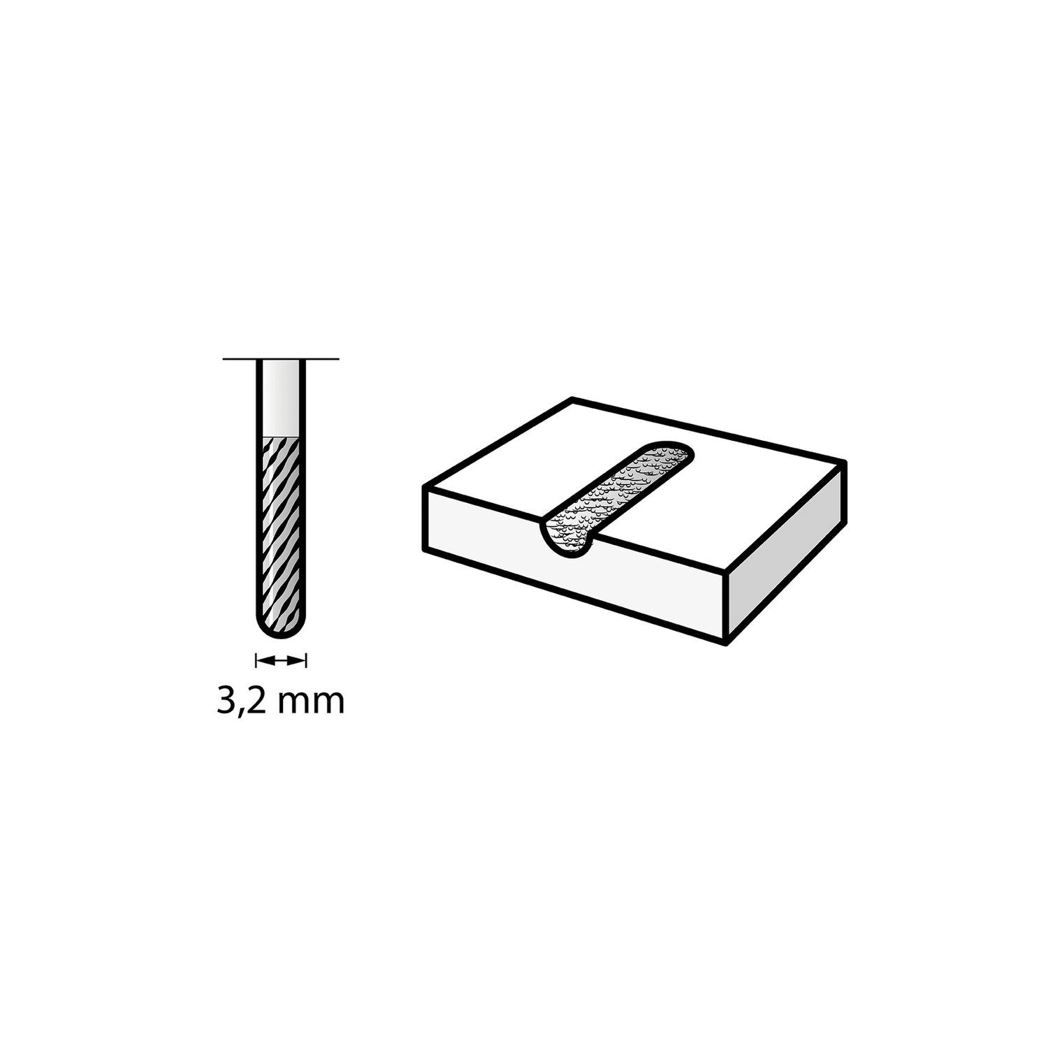 Dremel 9903 Cutter, 1/8 in Dia, 1-1/2 in L, 1/8 in Dia Shank, Tungsten Carbide - 2
