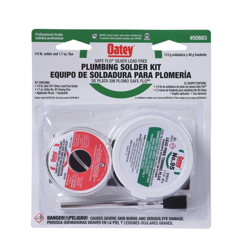 Oatey Safe-Flo 50683 Wire Solder Kit, 0.25 lb, Solid, 212.78 to 235 deg C Melting Point - 3