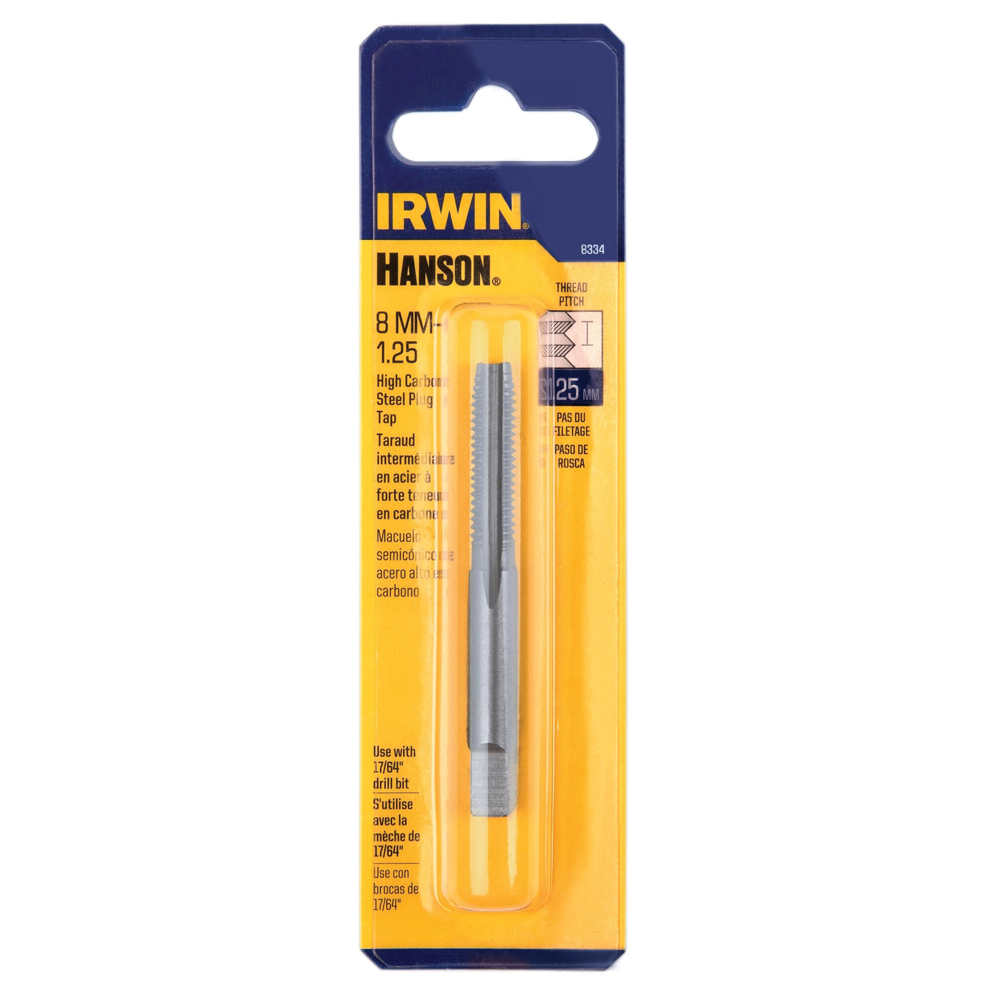 Irwin Hanson 8334 Thread Tap, M8-1.25 Thread, Plug Tap Thread, 4-Flute, HCS - 4