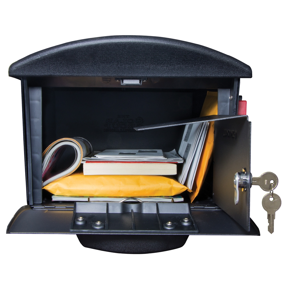 Gibraltar Mailboxes RSKB0000 Rural Mailbox, 1450 cu-in, Plastic, 13 in W, 21.6 in D, 9-1/2 in H, Black - 3