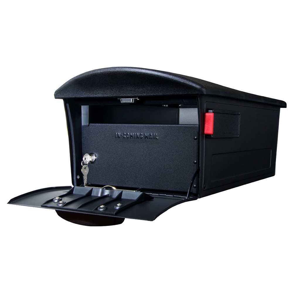 Gibraltar Mailboxes RSKB0000 Rural Mailbox, 1450 cu-in, Plastic, 13 in W, 21.6 in D, 9-1/2 in H, Black - 4