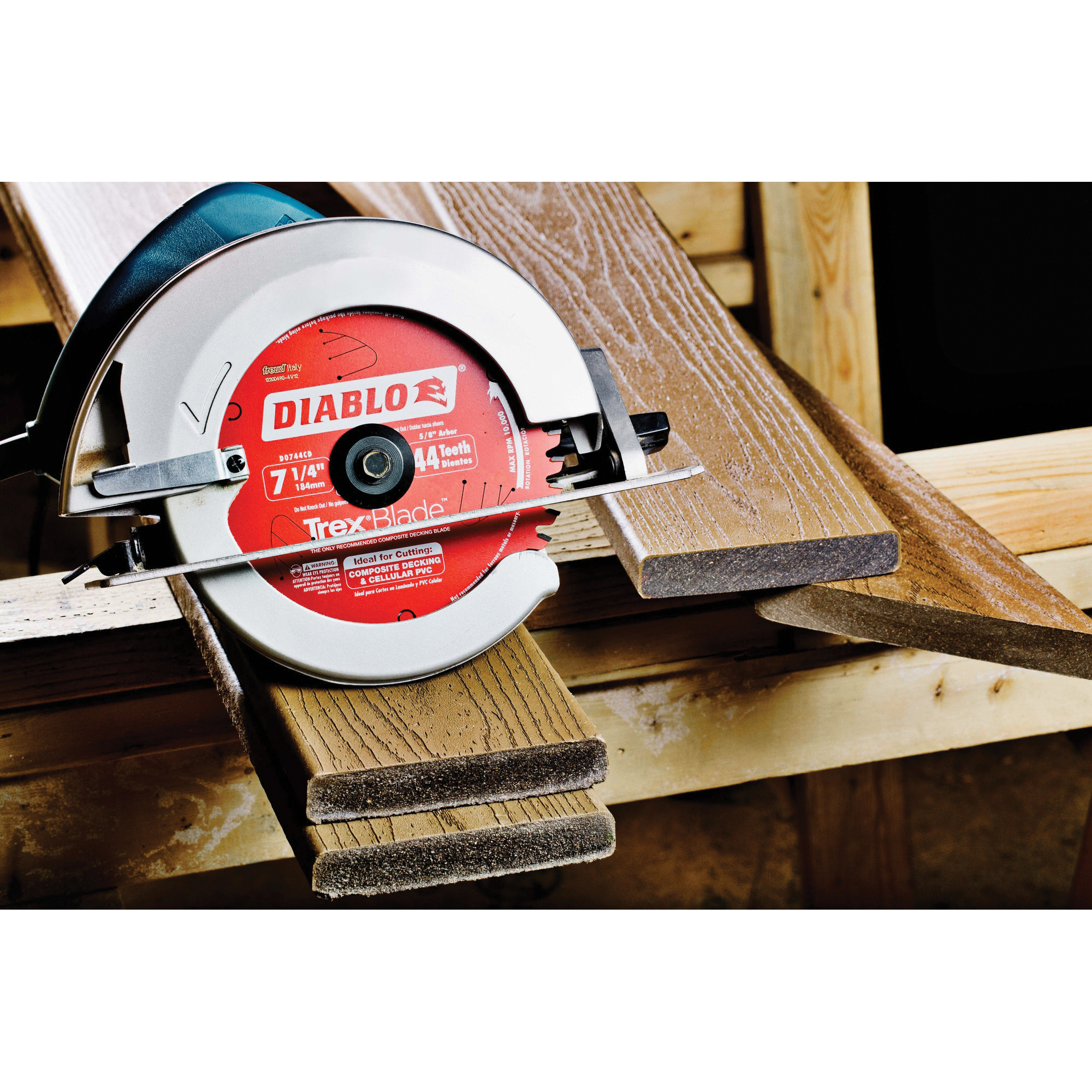 Diablo D0744CD Circular Saw Blade, 7-1/4 in Dia, 5/8 in Arbor, 44-Teeth, Carbide Cutting Edge - 3
