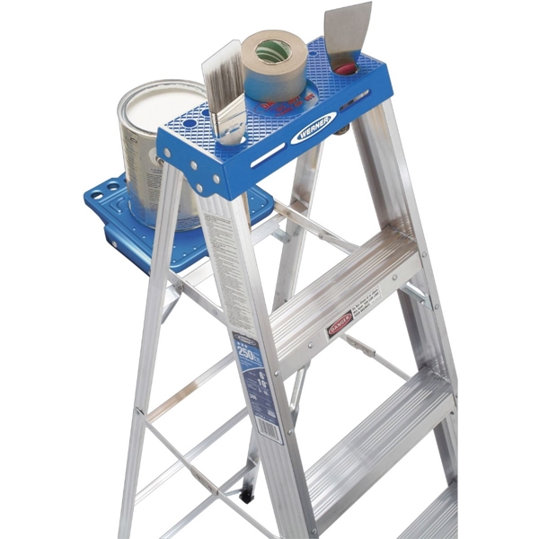 Werner 365 Step Ladder, 5 ft H, Type I Duty Rating, Aluminum, 250 lb, 4-Step, 9 ft Max Reach - 3