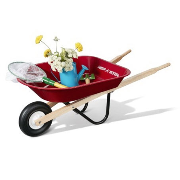 Radio Flyer 40 Wheelbarrow, 30 lb Volume, Steel, 7 x 1-1/4 in Wheel - 2