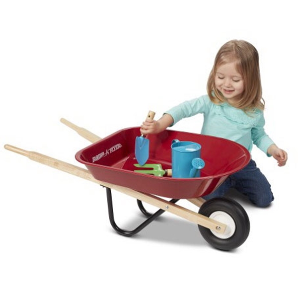Radio Flyer 40 Wheelbarrow, 30 lb Volume, Steel, 7 x 1-1/4 in Wheel - 4