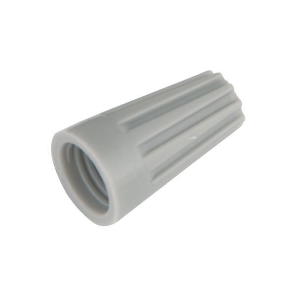 Gardner Bender WireGard GB-1 Series 25-001 Wire Connector, Gray, 22 to 16 AWG Wire, Steel Contact, 25/BAG - 2