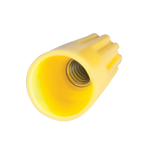 Gardner Bender WireGard GB-4 Series 25-004 Wire Connector, Yellow, 18 to 10 AWG Wire, Steel Contact, 25/BAG - 3