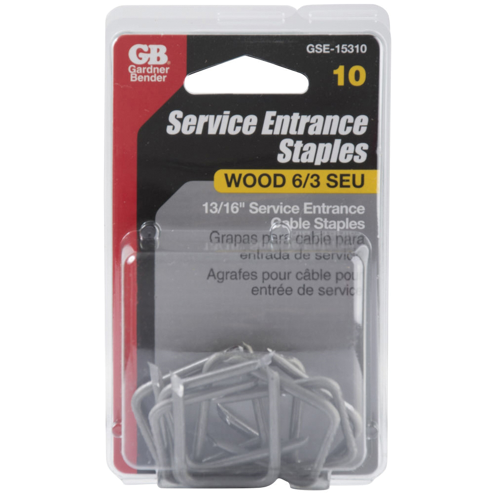 Gardner Bender GSE-15310 Staple, 13/16 in W Crown, 1-3/8 in L Leg, Carbon Steel - 2