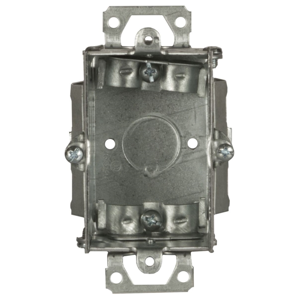 Orbit GB-1-NM-OW Gangable Switch Box, 1 -Gang, 1 -Outlet, 7 -Knockout, 1/2 in Knockout, Steel, Gray, Galvanized - 2