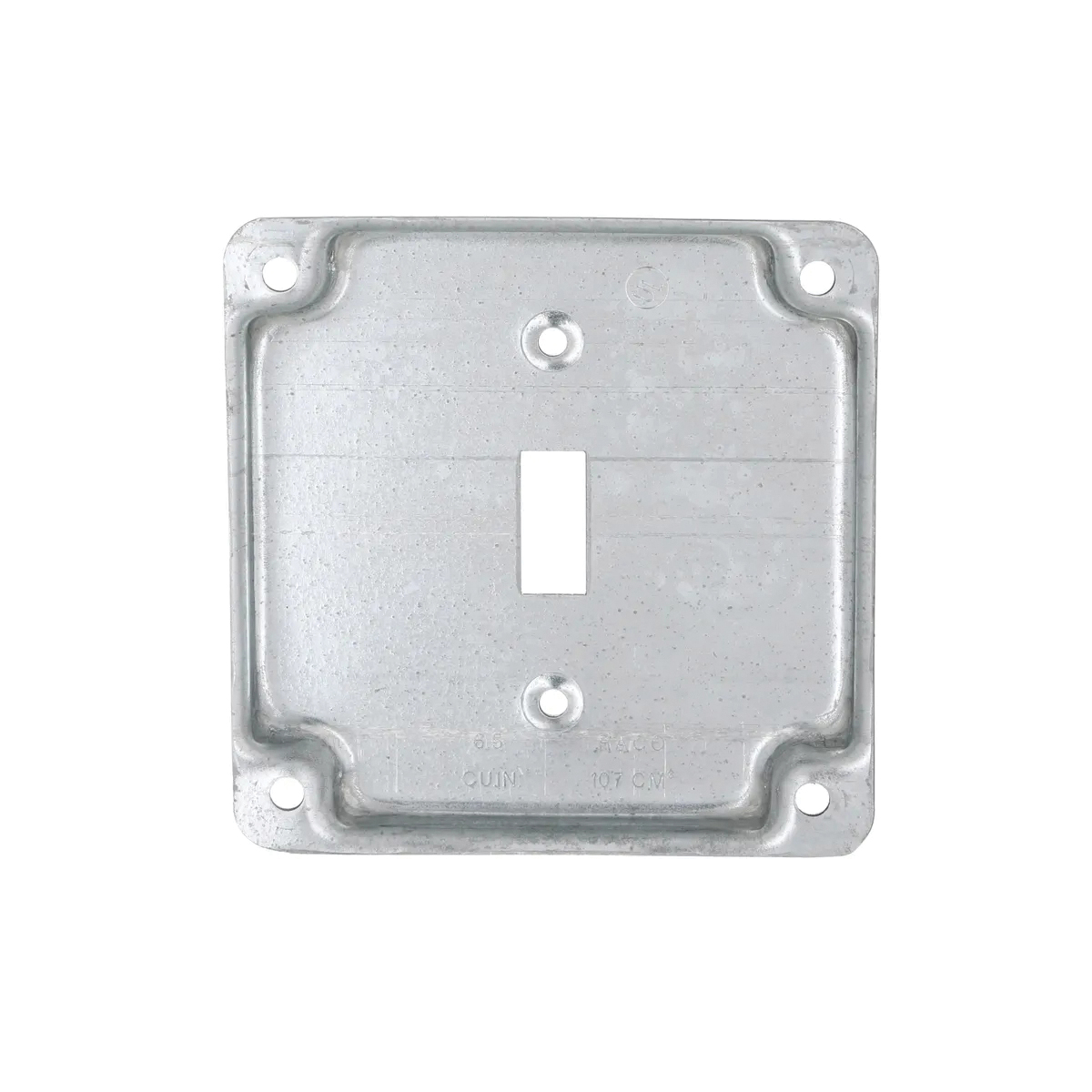 Raco 800C Exposed Work Cover, 4-3/16 in L, 4-3/16 in W, Square, Steel, Gray, Galvanized, 10/BAG - 4