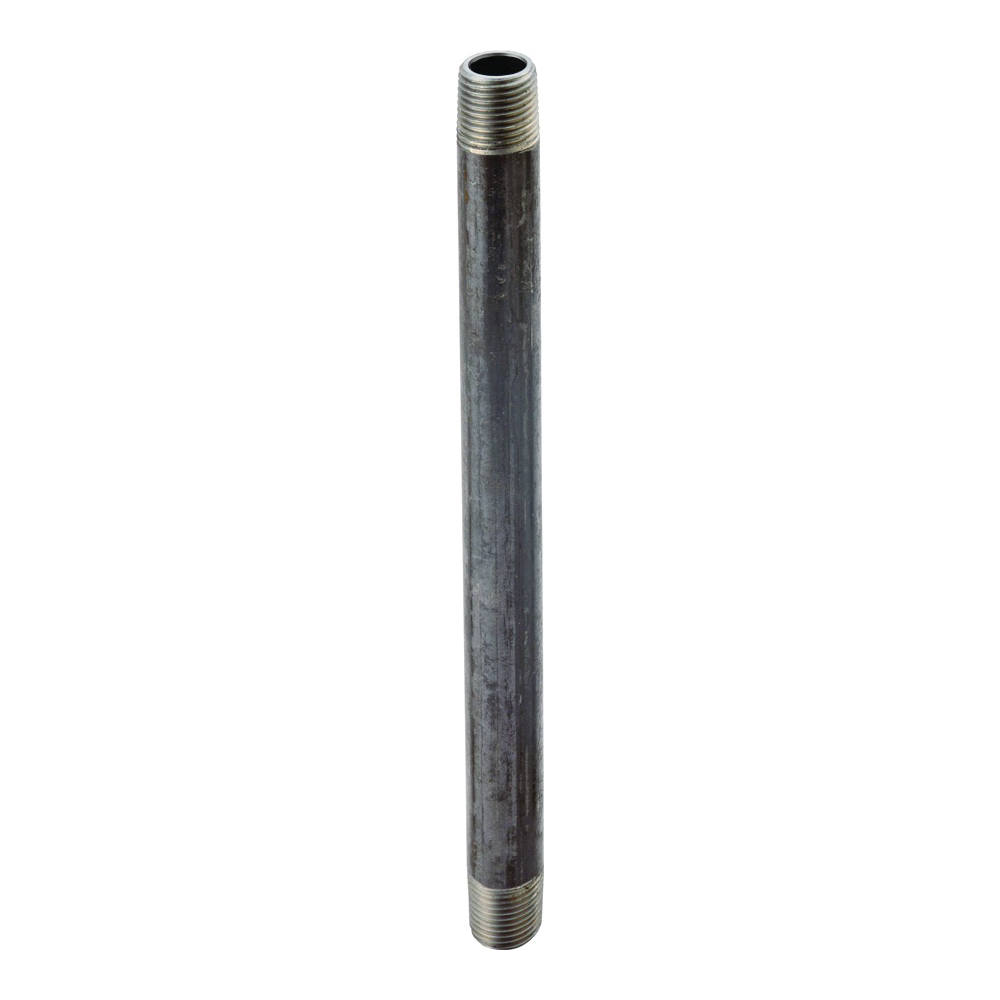ProSource 3/8X8 Pipe Nipple, 3/8 in, Male, Steel, 40 Schedule, 8 in L