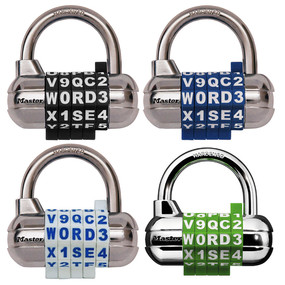 Master Lock 1534D Padlock, Resettable Combination Key, 1/4 in Dia Shackle, 1-1/8 in H Shackle, Steel Shackle, Metal Body - 1