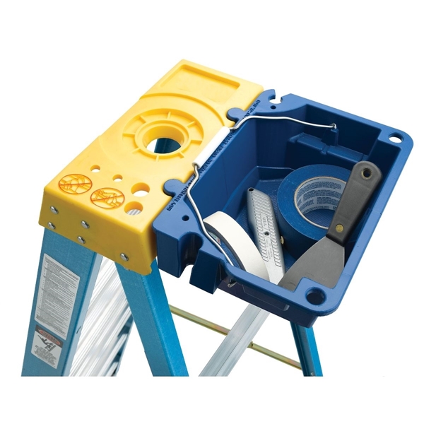 Werner 6008 Step Ladder, 8 ft H, Type I Duty Rating, Fiberglass, 250 lb, 7-Step, 12 ft Max Reach - 4