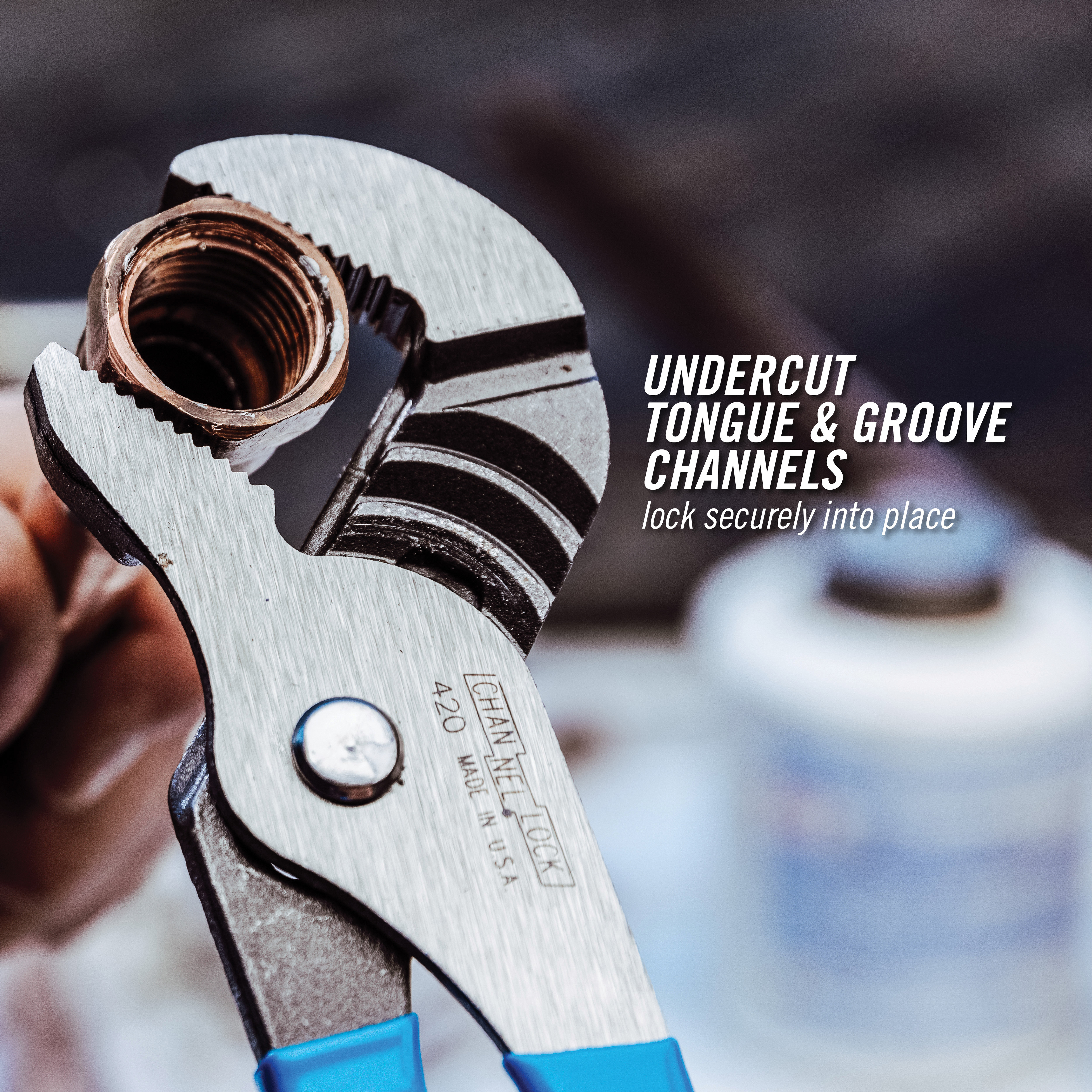 Channellock 426 Tongue and Groove Pliers, 6-1/2 in OAL, 0.87 in Jaw Opening, Blue Handle, Cushion Grip Handle - 4