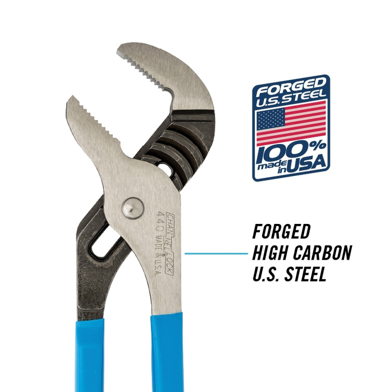 Channellock 426 Tongue and Groove Pliers, 6-1/2 in OAL, 0.87 in Jaw Opening, Blue Handle, Cushion Grip Handle - 5